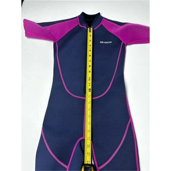 Seaskin Kids Wetsuit 2mm Shorty Diving Suit Navy/Pink Size 8 - Picture 5 of 10